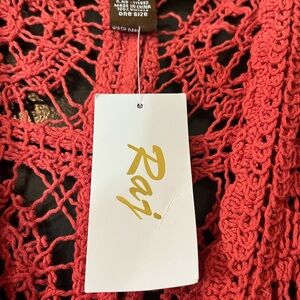 ❌SOLD❌Raj crochet duster/kimono, rusty orange color (see photos), NWT, OS